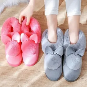 Winter Cute Rabbit Non-Slip Shoes Warm Cotton Shoes Thick Home Indoor Slippers