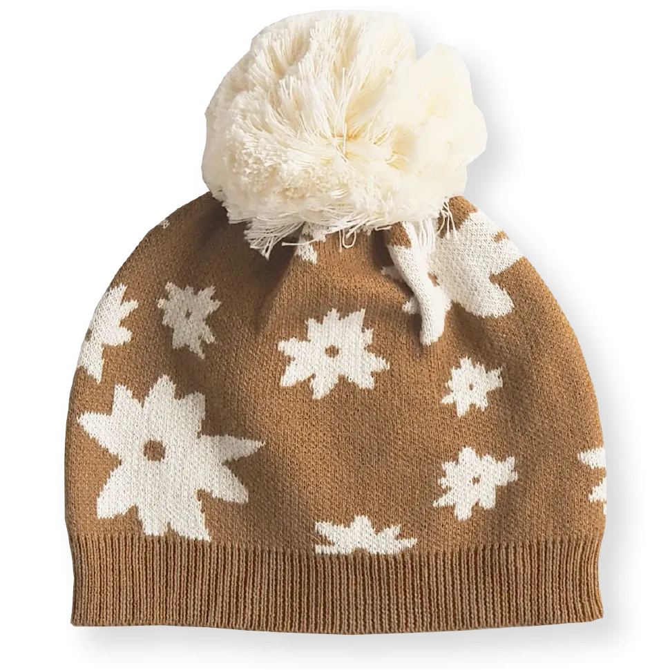 Winter Garden Pom Pom Beanie - Bronze