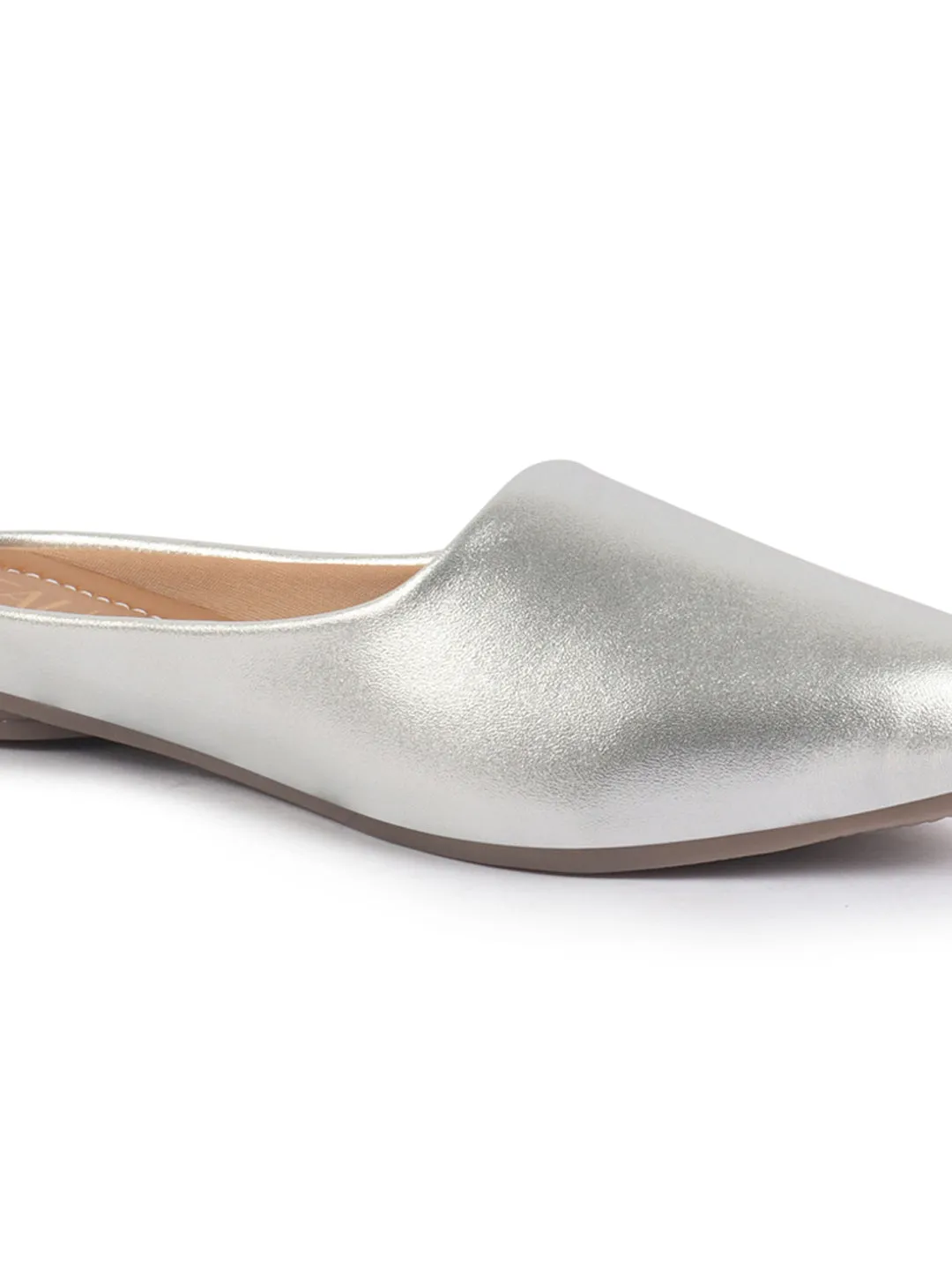 Women Back Open Ethnic Slip On Mules Party Wear Glittery Shiny SlippersLightweight Loafer Flats Memory Cushioned Insole