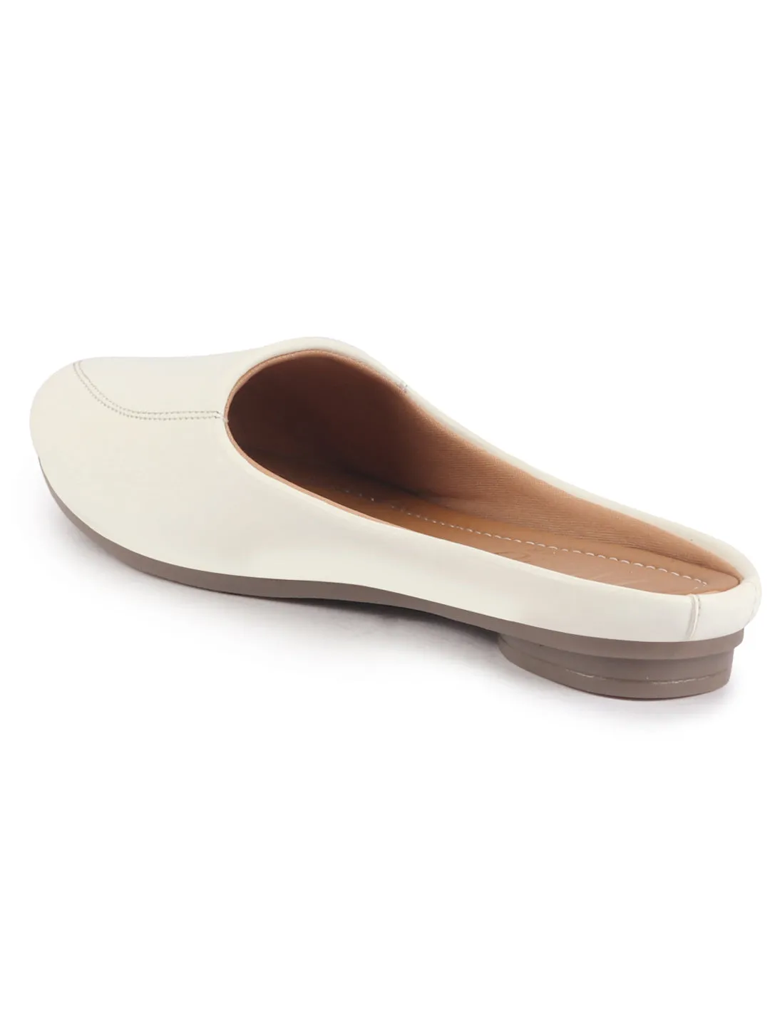 Women Back Open Slip On Mules Work And Casual Wear Loafer Flats Memory Cushioned Insole Slippers