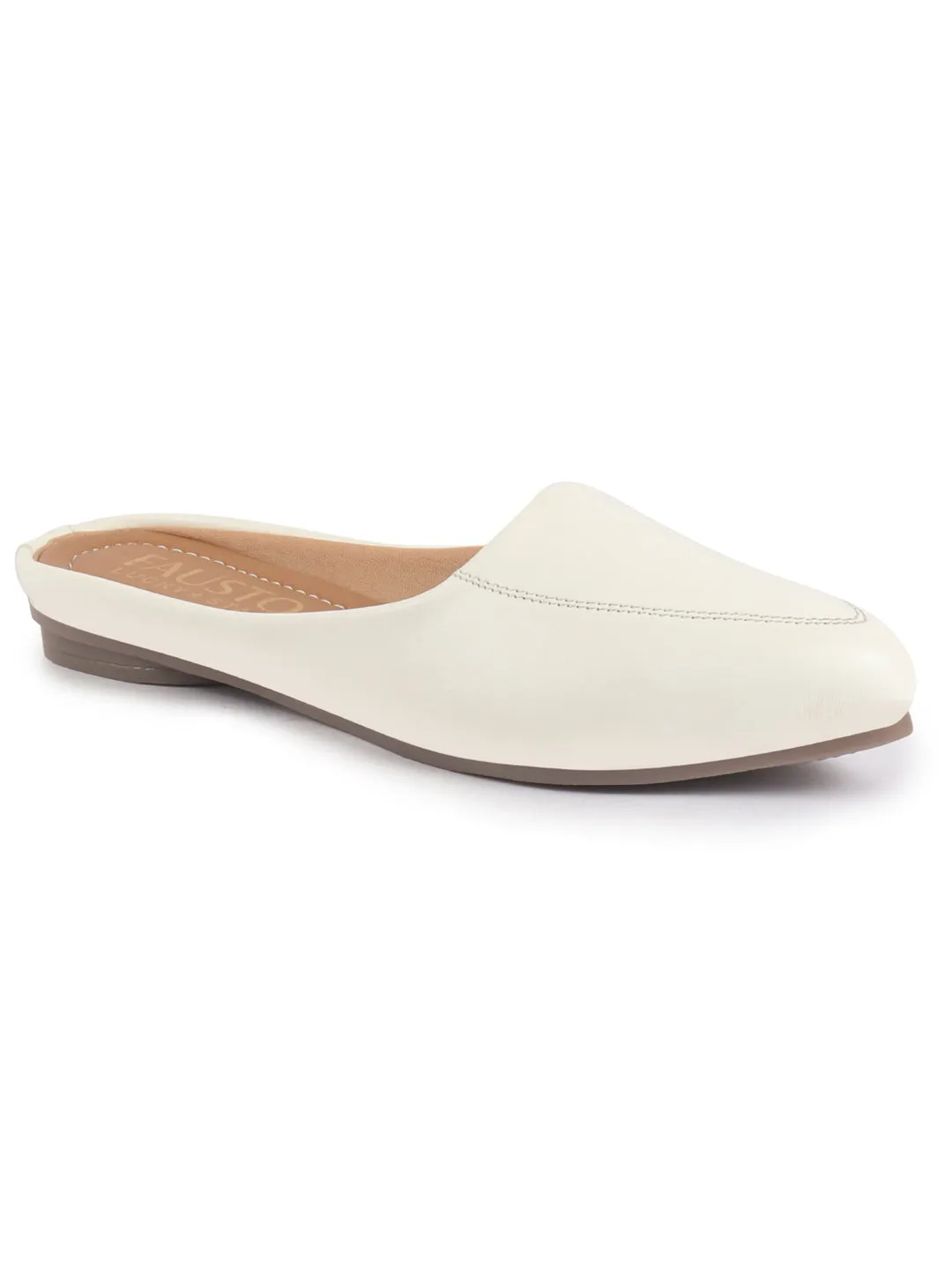 Women Back Open Slip On Mules Work And Casual Wear Loafer Flats Memory Cushioned Insole Slippers