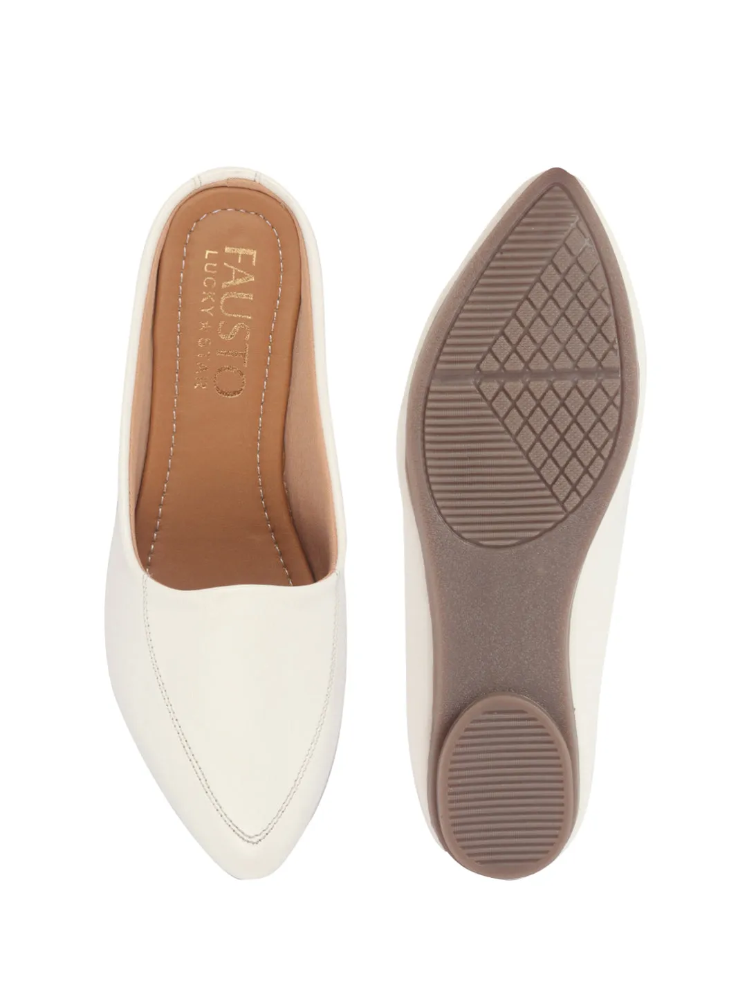 Women Back Open Slip On Mules Work And Casual Wear Loafer Flats Memory Cushioned Insole Slippers