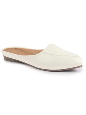 Women Back Open Slip On Mules Work And Casual Wear Loafer Flats Memory Cushioned Insole Slippers