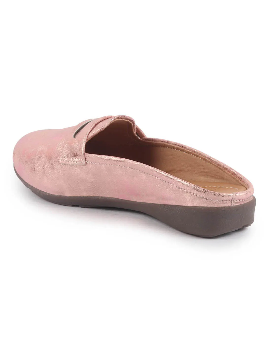Women Party Wedge Mules Gilltery Shiny Backopen Loafers Travel Friendly Slip On Shoes Ethnic Sandals