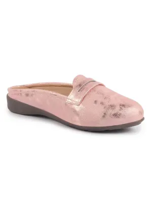 Women Party Wedge Mules Gilltery Shiny Backopen Loafers Travel Friendly Slip On Shoes Ethnic Sandals