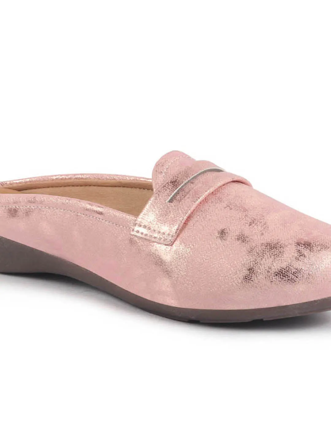 Women Party Wedge Mules Gilltery Shiny Backopen Loafers Travel Friendly Slip On Shoes Ethnic Sandals