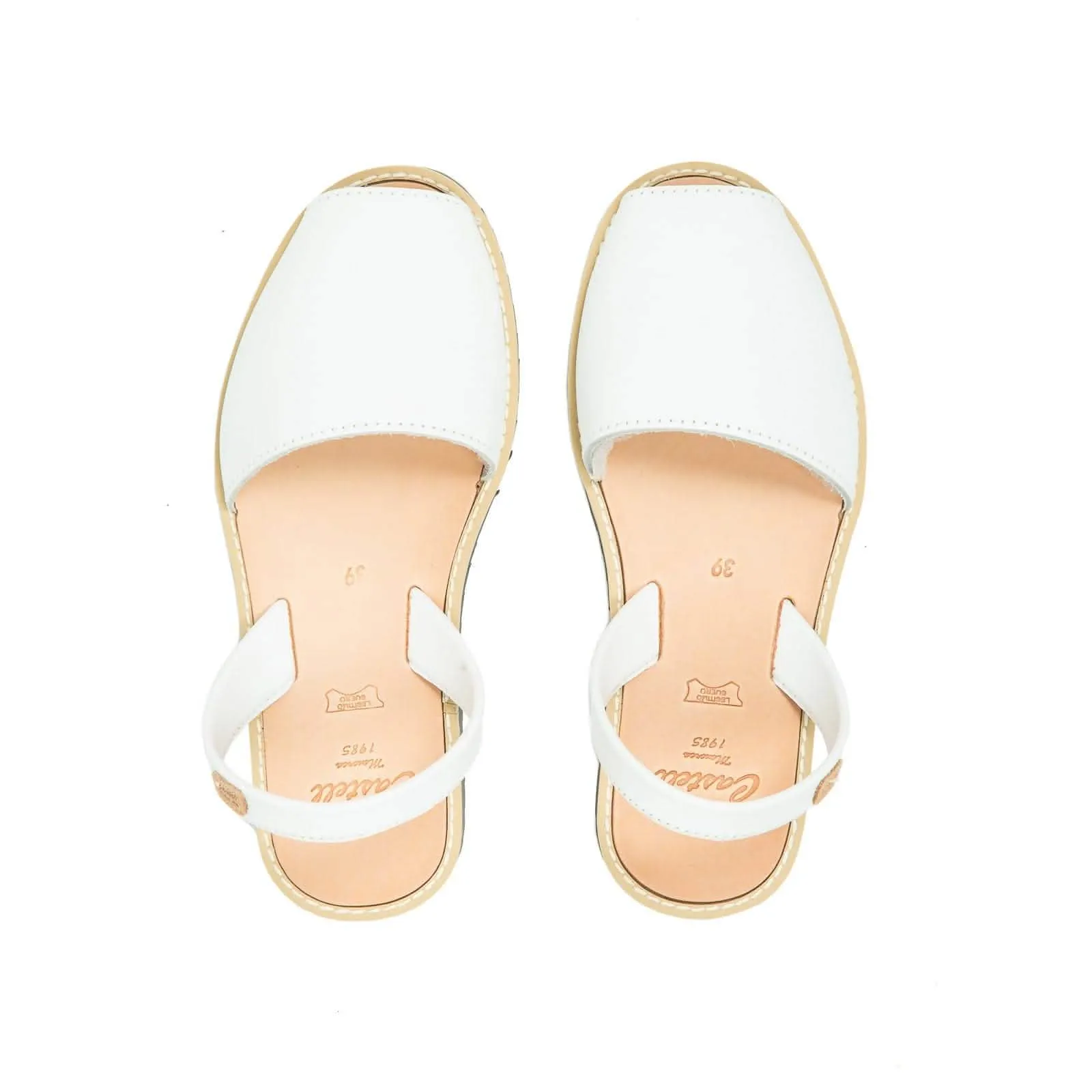 Women Standard Basic Leather Menorcan Sandal With Open Toe - Madona 1056 Piel