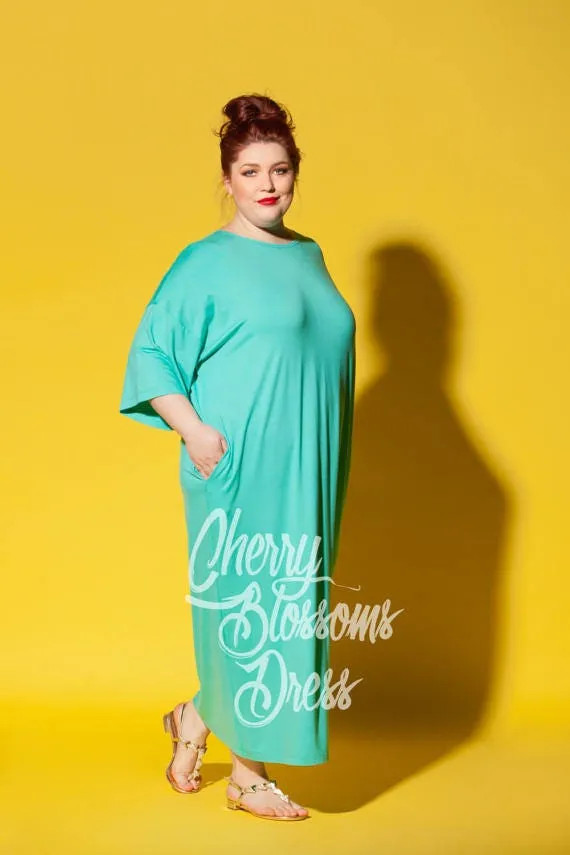 Women's Valentine Dress, Red Plus Size Kaftan Dress, Plus Size Maxi Dress, Loose Fit Maxi Dress, Minimalist Dress