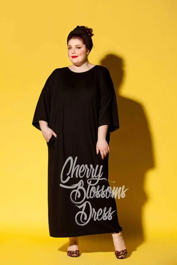 Women's Valentine Dress, Red Plus Size Kaftan Dress, Plus Size Maxi Dress, Loose Fit Maxi Dress, Minimalist Dress